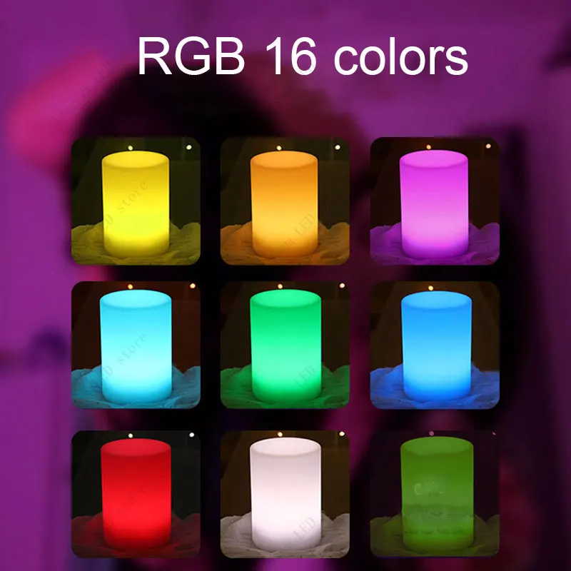 Lampu Silinder Isi Ulang RGB USB Tipe-C Lampu Meja LED Warna-warni Ornamen Silinder Bercahaya Portabel untuk Anak-anak sebagai Hadiah