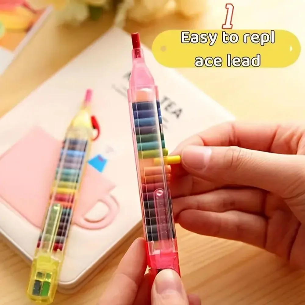 어린이 DIY 컬러 크레용, 20 가지 색상 코어, 미술 학습 문구 도구, 가정 학교용