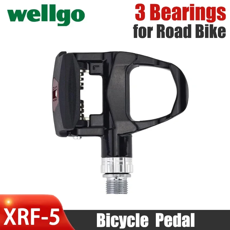 Wellgo XRF-5 MTB Road Bike Cycling Bearing Pedals Genuine ROAD Bicycle Self-locking Ultralight Pedals