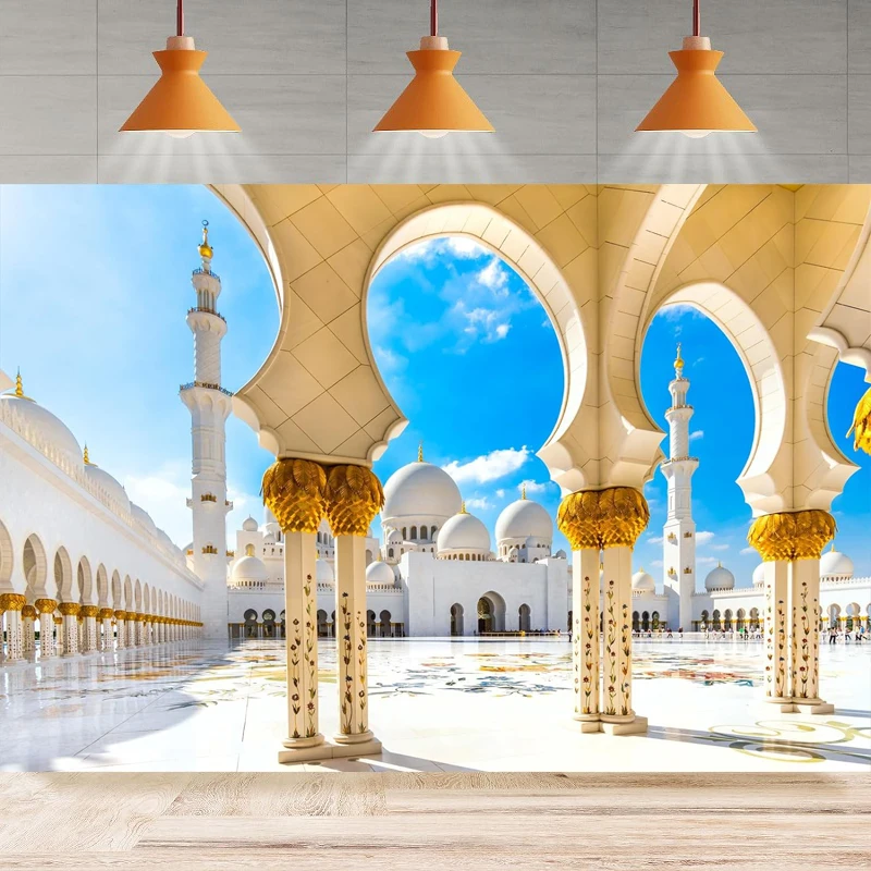 

The Sheikh Zayed Mosque Photography Backdrop The United Arab Emirates Ancient Architecture Background Home Party Decor Banner