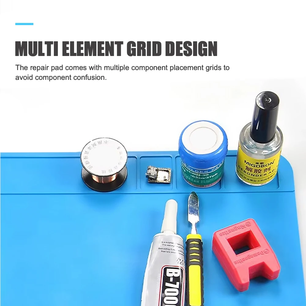 30cmx20cm Soldering Mat ESD Antistatic Heat Resistant Insulation Working Silicone Pad Soldering Electronic Equipment Repair Pad