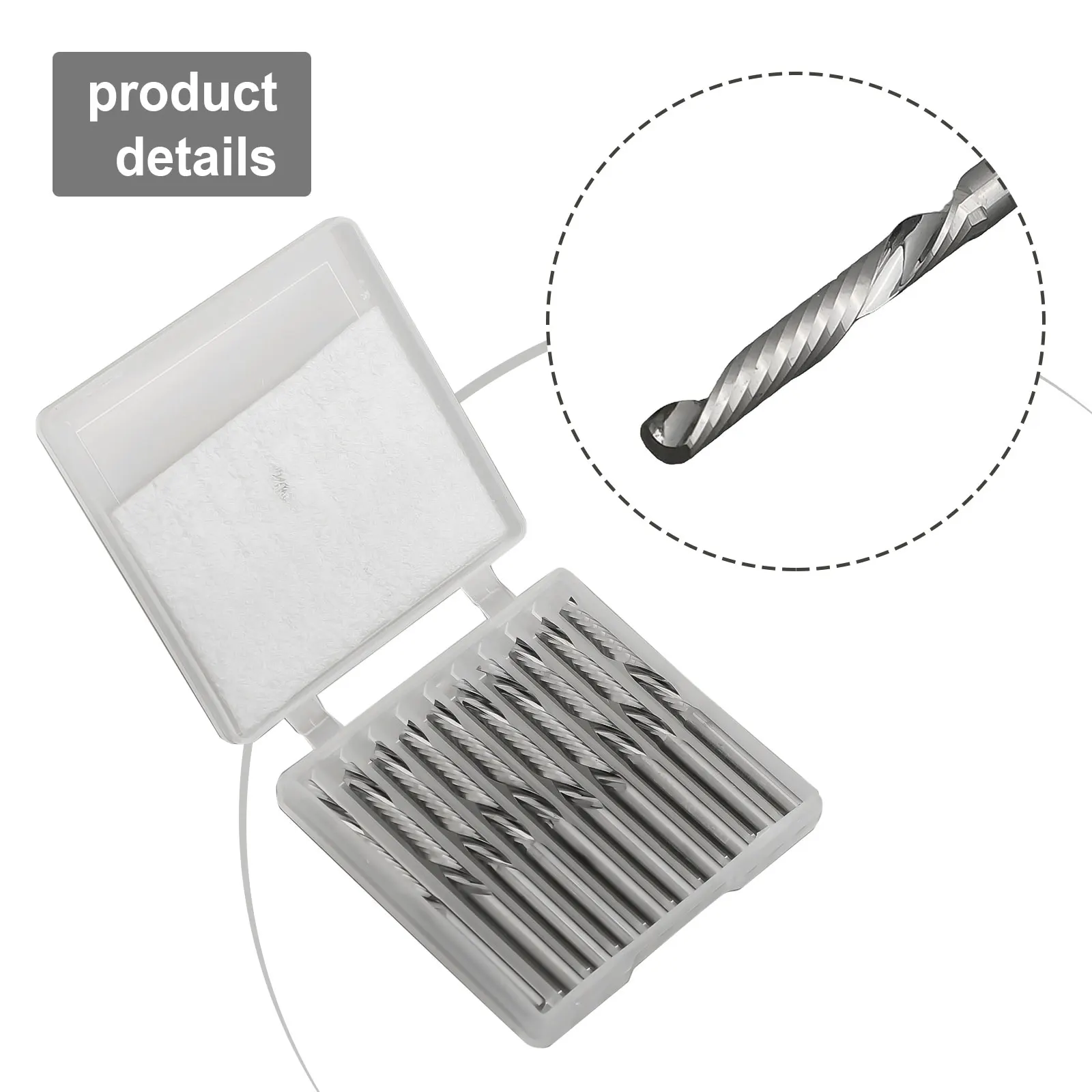 

Carbide End Spiral Mill Acrylic Wood Tool Router Sliver PVC 1/8 '' Inch 25mm Blade Shank 1 Flute Metal 3.175MM