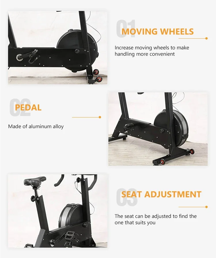 Air Bike Rower Air Erg Rowing Machine Commercial Gym Equipment Exercise Spinning Fan Bike Gym Equipment