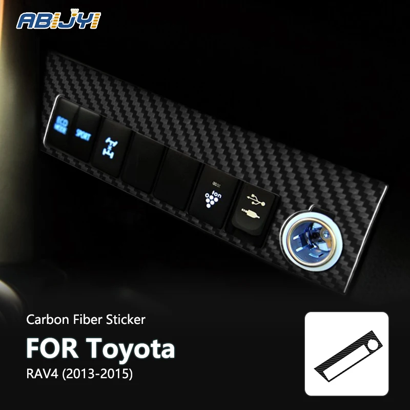 

For Toyota RAV4 2013 2014 2015 New Carbon Fiber Interior Power Outlet Frame Decoration Sticker Decal Car Accessories