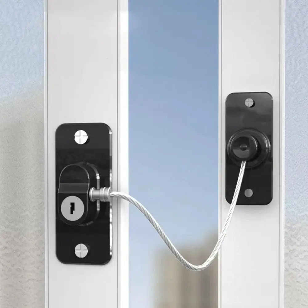 Refrigerator Lock Plastic Windows Lock with Key Children Safety Windows Lock Door Safety Restrictor Cabinet