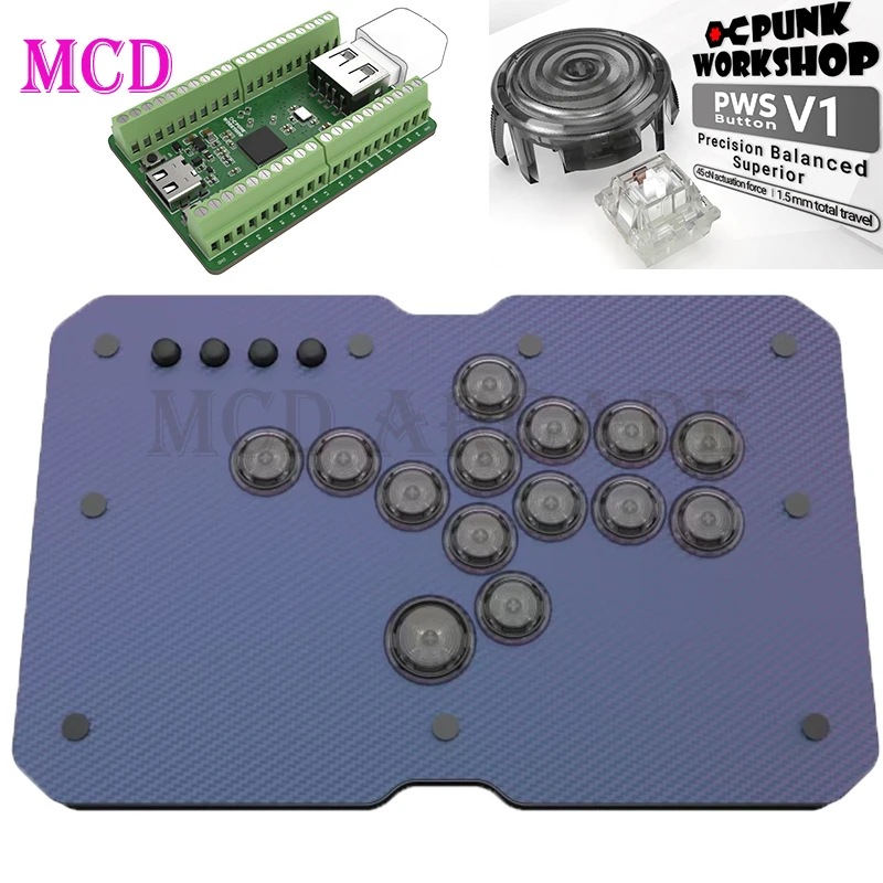 パンクワークショップ レバーレス Mini HitBox PC用おまけ付き 輸入新品】PUNK WORKSHOP MINI HITBOX Black レイアウトB レバーレス