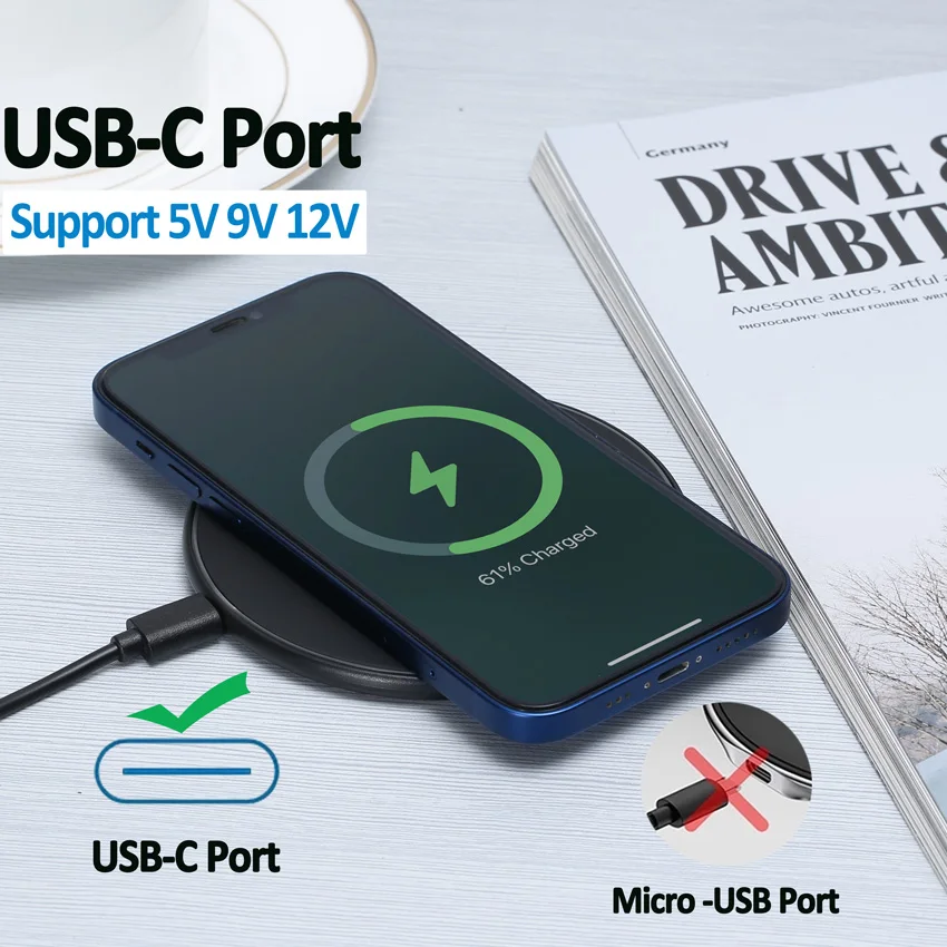 50W Wireless Charger Pad For IPhone 16 15 14 13 12 Pro XS Max 8 Upgrade Fast Wireless Charging Station For Samsung Xiaomi Huawei