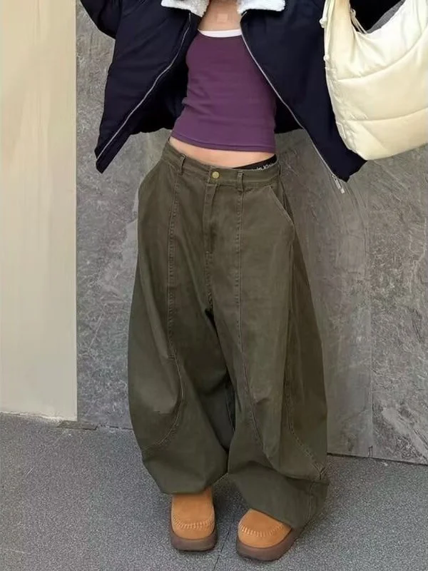 

American Retro Loose Wide Leg Casual Pants Men Women High Street Straight Hundred Match Workwear Design Long Trousers