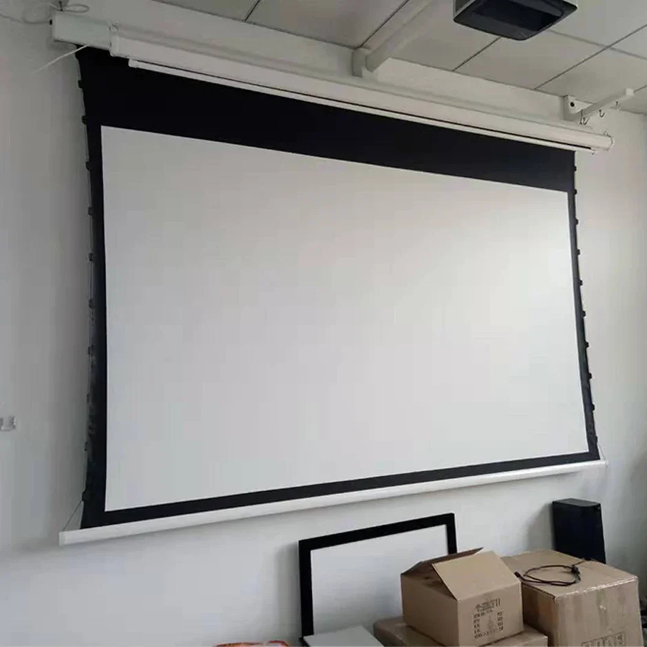 100 "TAB-TENSION motorized Projector Screen, Soft Matte White, สีเทา Projector หน้าจอ3D 4K ราคาดี