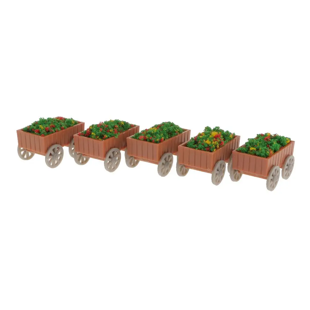 5Pcs Model Rectangle Flowerbed Railway Border Parterre 1:50 O