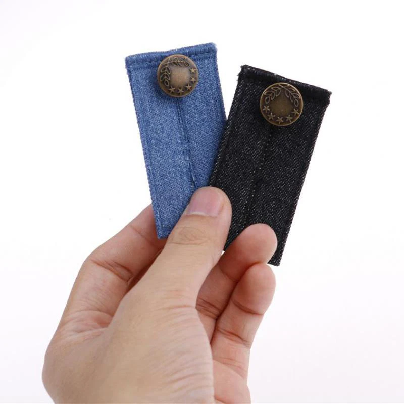 Unisex Skirt Trousers Jeans Waist Expander Adjustment Waistband Extender Button Elastic Belt Extension Buckle Garment Accessory