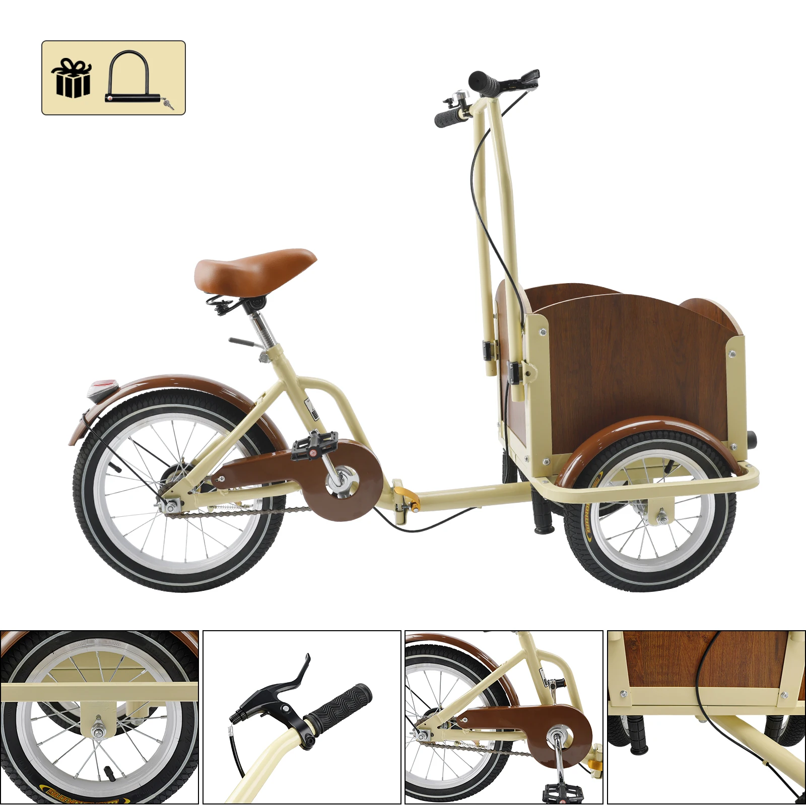 Areyourshop Children/ Lady Folding Tricycle Cart Reverse Three-wheel Bike Toddler Balance Bicycle