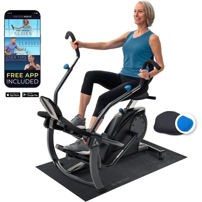 Recumbent Cross Trainer Stepper, Zero-Impact Exercise Bike Alternative w/Patented Physical Therapy Stride, Up to 350lb,