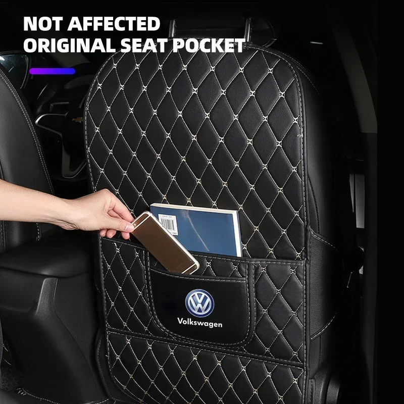 New PU Leather Car Anti-Kick Mats Auto Seat Back Protector Cover For Volkswagen VW Scirocco Jetta Beetle Golf Passat CC Tiguan