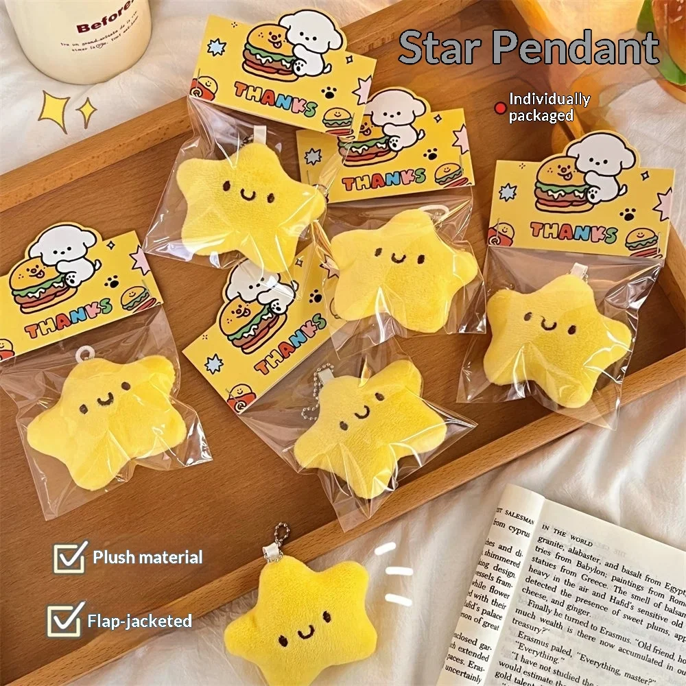 Pendentif de poupée étoile en peluche pour fille mignonne, porte-clés de poupée grinçante, accessoires pendentif de sac à dos d'étudiant