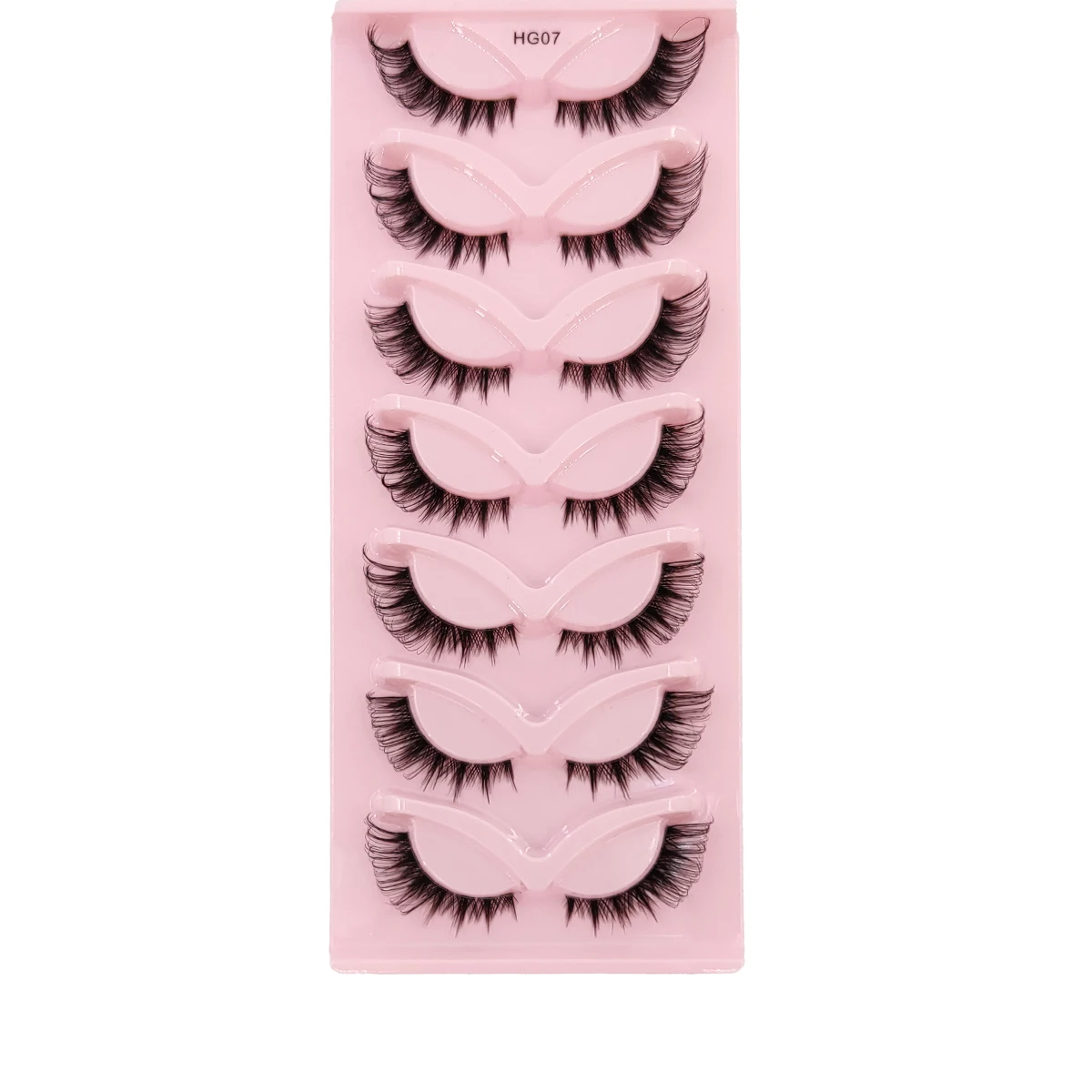 HBGZTLAD 7 pairs of cat eyes fine tail eyes slender and thick artificial mink eyelashes fluffy and short false eyelashes