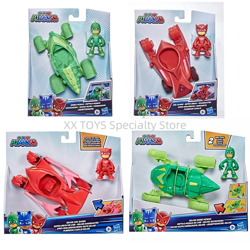 Hasbro PJ Masks Toys Owl Glider Gekko Deluxe Vehicle Toy Car with Owlette Gekko Action Figures Superhero Toys Preschool Toy Gift