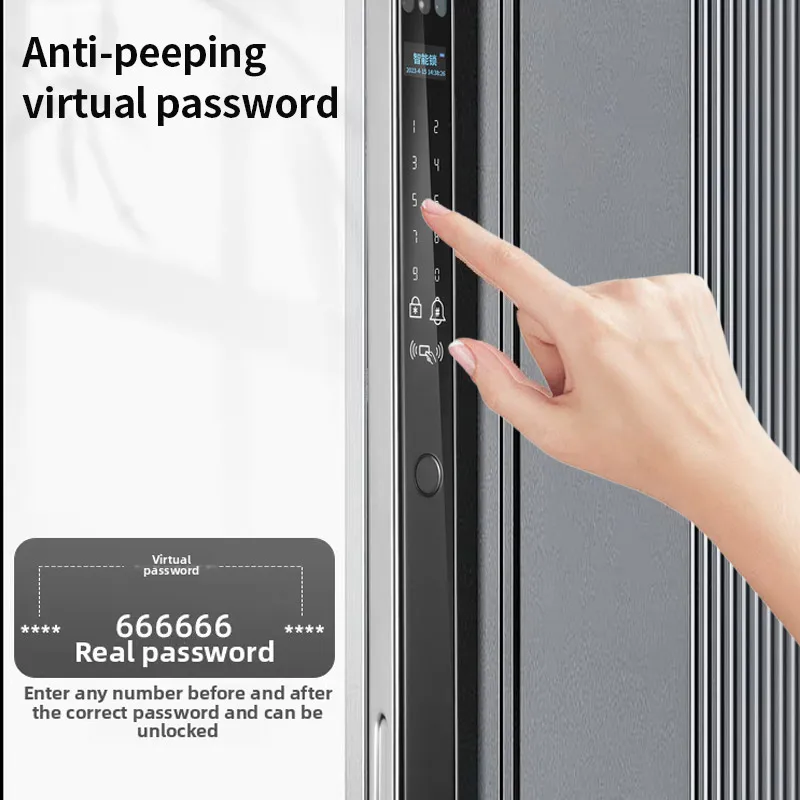 Riconoscimento facciale 3D Smart Door IC Card Password Sicurezza Porta Telecamera Impronta digitale digitale