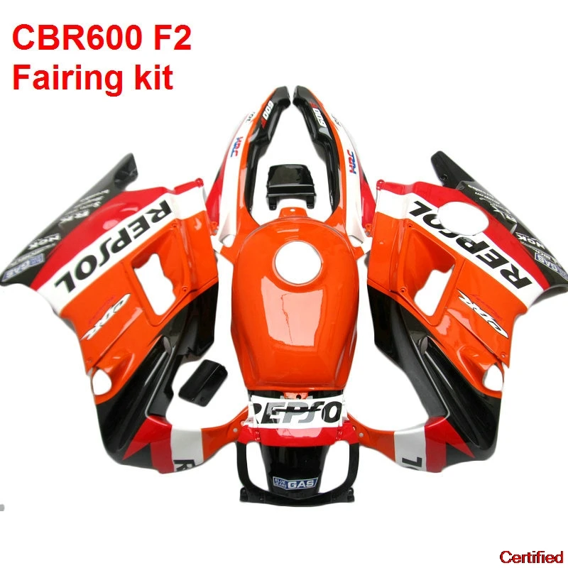 

Orange Red Fairings For HONDA CBR600 F2 91 92 93 94 Black Fairing Kit 08