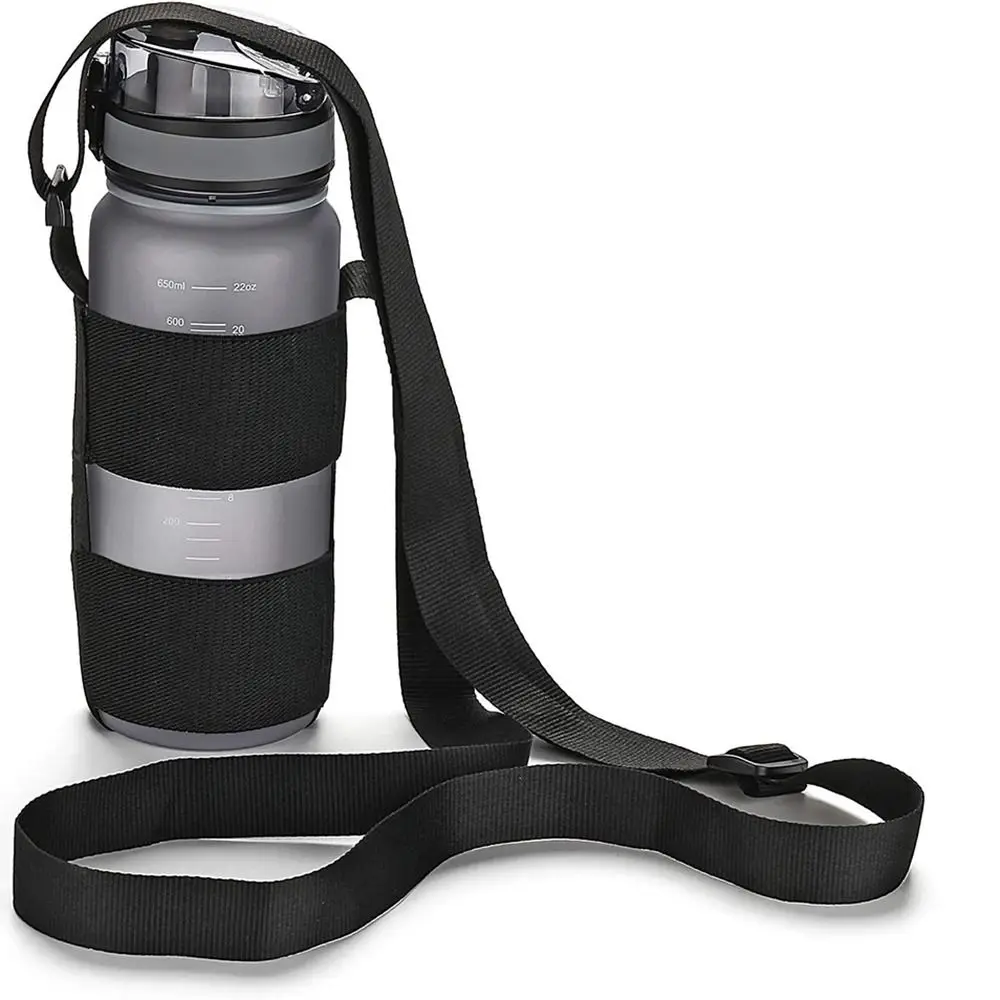 Durable Universal Water Bottle Carrier Sling Adjustable Travel Bottle Shoulder Strap Elastic Water Bottle Holder