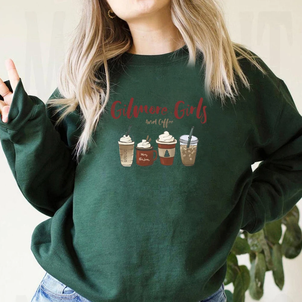 Lorelai Gilmore Girl Sweatshirt Gilmore Girls and Coffee Hoodie Stars Hollow Christmas Coffee Crewneck Sweatshirt Xmas Party Top