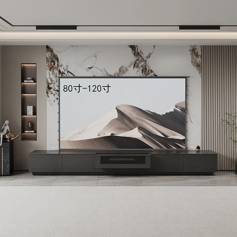 Electric lifting screen TV cabinet hidden automatic telescopic table integrated projector fully automatic special cabinet
