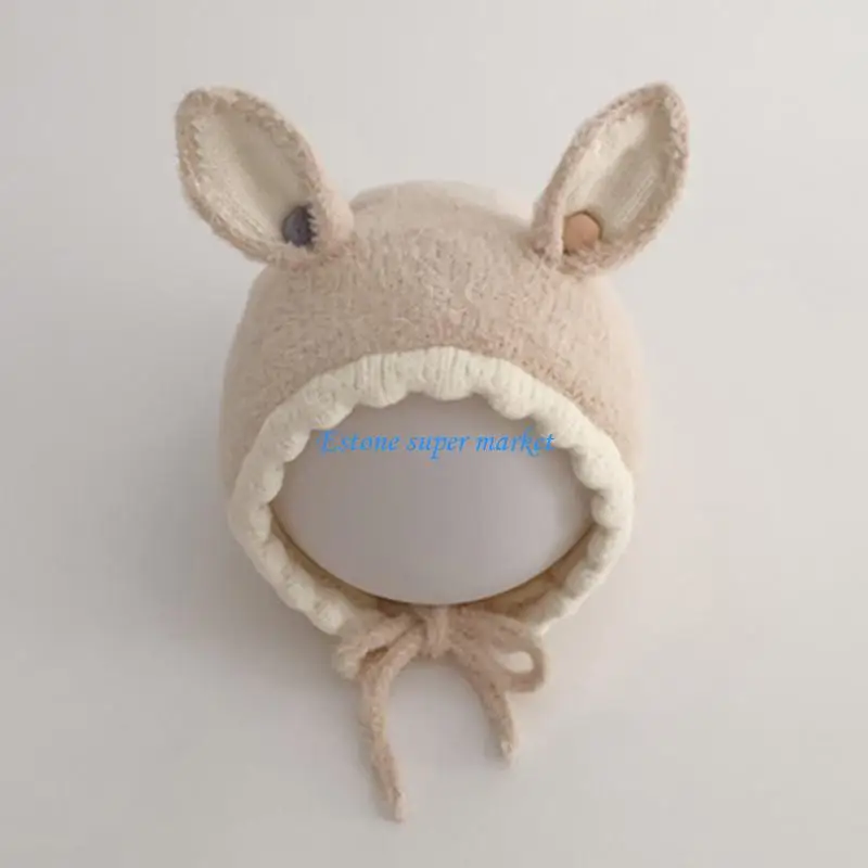 

090B Baby Rabbit Ears Hat Soft & Comfortable Cap Winter Headwear Toddler Hat with Earflaps for Babies & Kid in Chilly Days