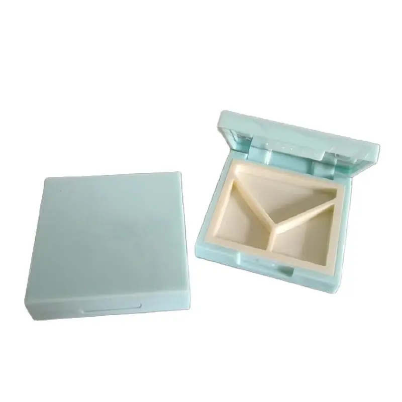 20pcs 3 Color Grids Square Contour Box Empty Cosmetic Compact Palettes Blush Sample Refillable Eyeshadow Case With Mirror