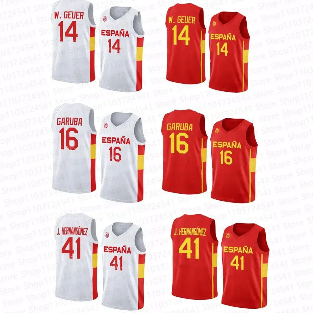 2024 new Spanish men\'s basketball jersey sleeveless summer basketball fan sports jersey quick-drying sportswear