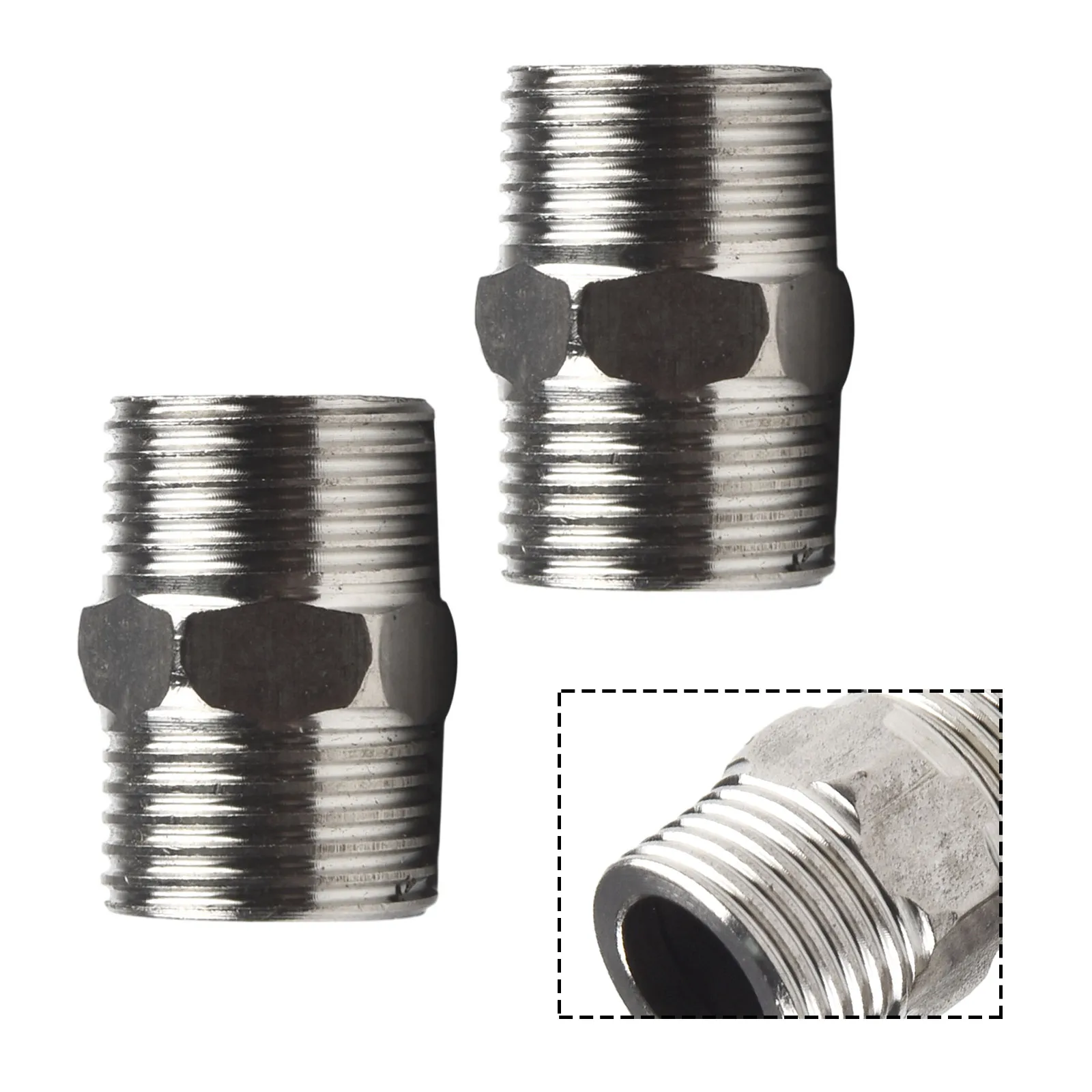 Easy To Install High Quality DIY Showers RVs Hose Extension 1/2inch To 1/2inch 2pcs Accessories Extension Parts