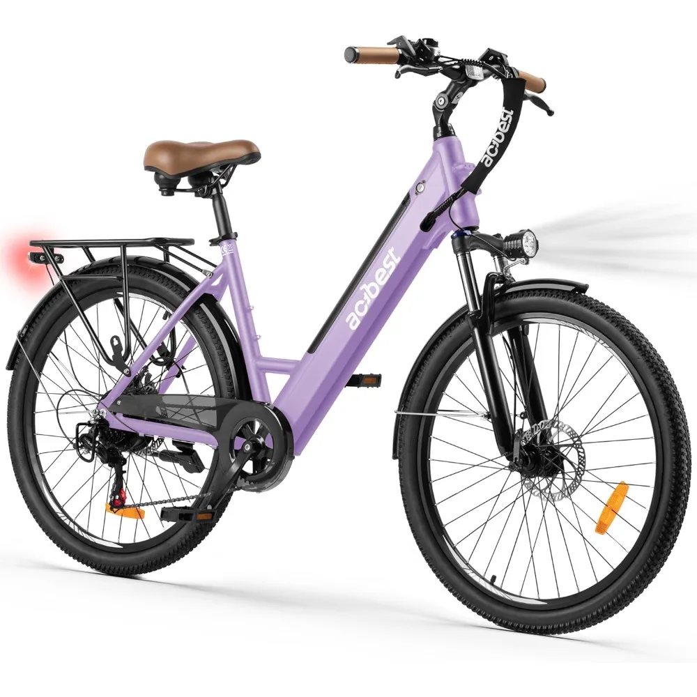 Electric Bike for Adults - 468Wh Removable Battery, 26 inch Step Thru Electric Bicycle, Peak 750W Brushless Motor Cityrun Ebike