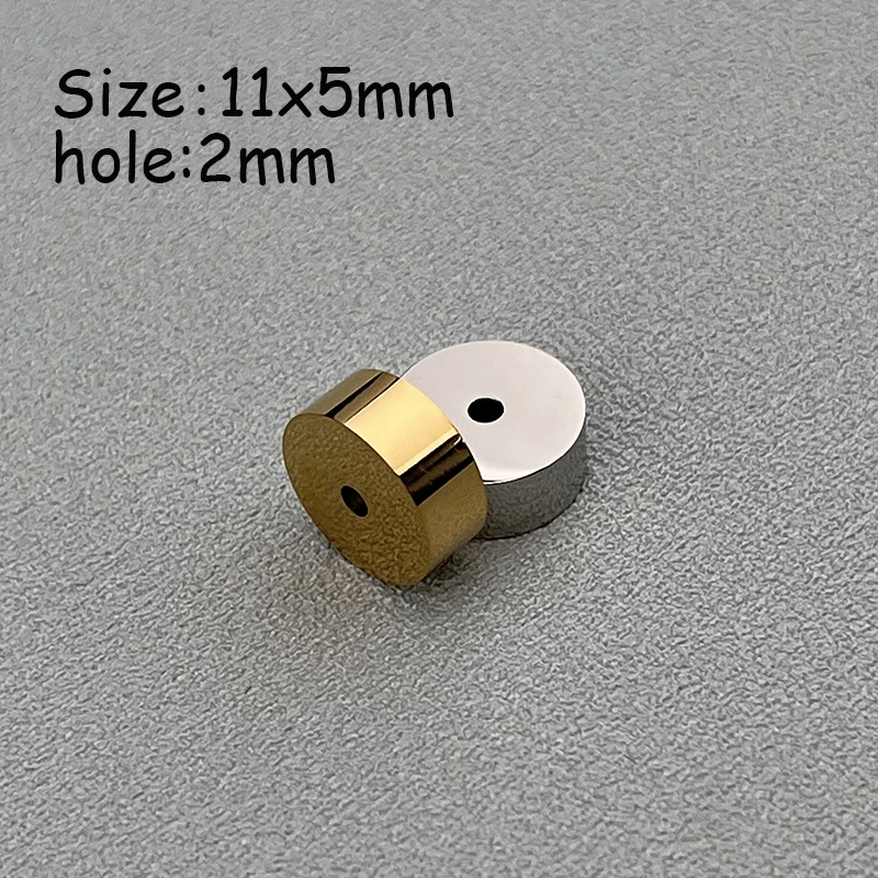 20pcs Enagravable Circle Bead Stainless Steel Beads Laser Engrave Logo Bead Circle Beads Bracelet Beads 2mm hole different sizes