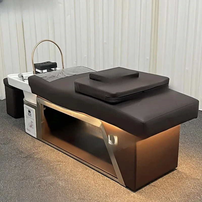 Luxury Japanese Head Spa Massage Shampoo Bed with Waterfall Scalp Machine Fumigation Set for Salon Hair Care