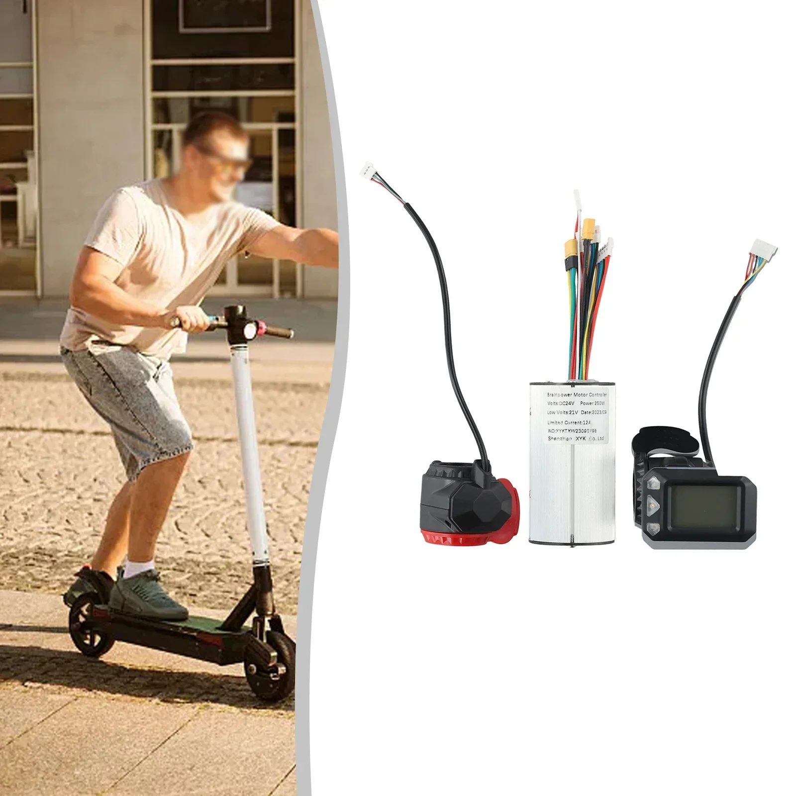 

24/36V Controller Replacement Part 5.5in LCD Monitor 24/36V Controller Brake Set For Carbon Fiber Electric Scooter Bike