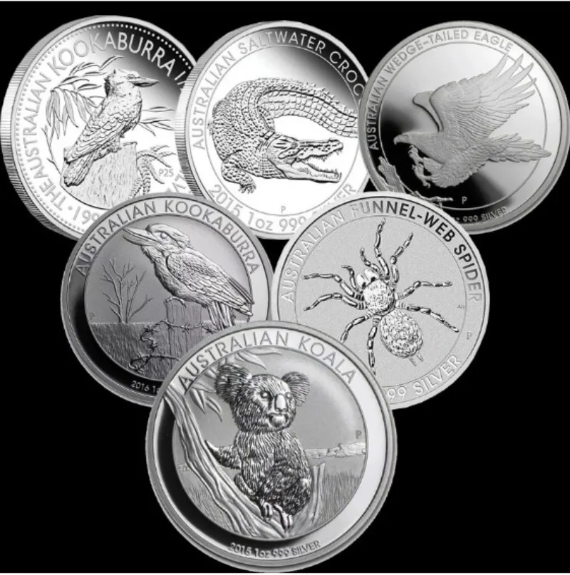 Australien Gold Silber Münzen Koala Krokodil Känguru Adler 1OZ Tier Gold Münze Souvenir Geschenke Personalisierte Sammlung Ornamente