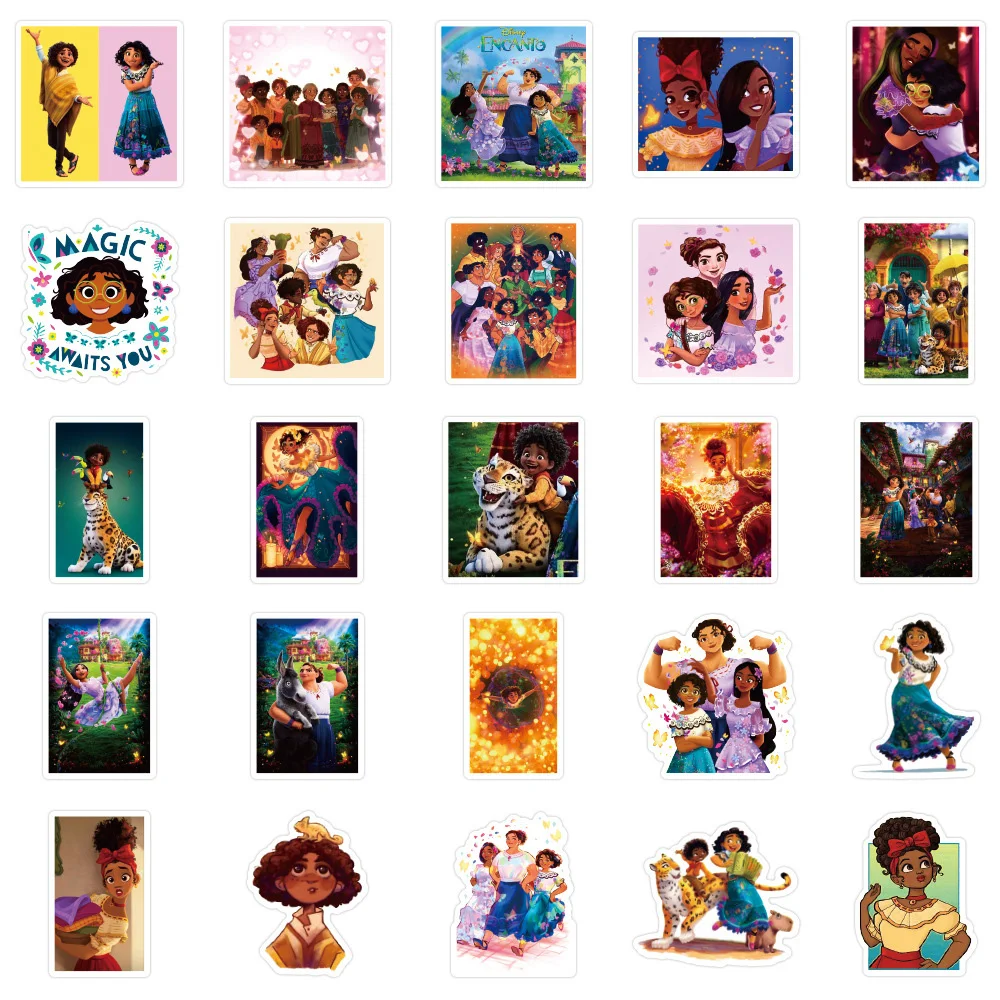 10/30/50/100pcs Disney Anime Encanto Stickers Cartoon Graffiti Sticker for Kids Toy DIY Phone Notebook Luggage Waterproof Decals