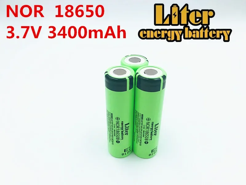 ลิตรพลังงานแบตเตอรี่6PCS 100% Original 18650 3.7V 3400MAH แบตเตอรี่ NOR18650B Lithium-Ion แบตเตอรี่ Rechargebale สำหรับแท็บเล็ต Pc