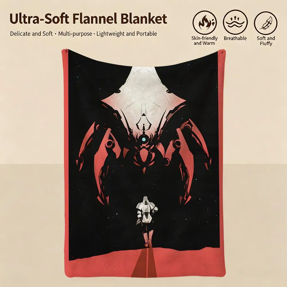 game M-Mass Effect-t Throw Warm Soft Flannel Blanket, Multi-use for Sofa Bed Camping Travel Nap