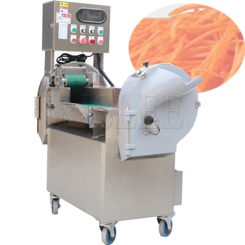 Commercial Dicer Slicer Chopper Shredder Cutter Double Heads Carrot Potato Lemons Fruit Vegetables Cutting Machine