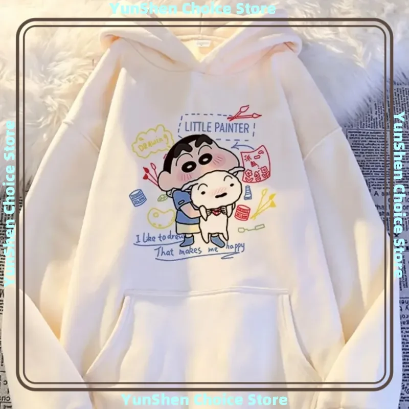 

Crayon Shin-chan Couple Hoodie - Anime Printed Unisex Sweatshirt, Autumn Winter Fleece Pullover Matching Outfit, Casual Streetwe
