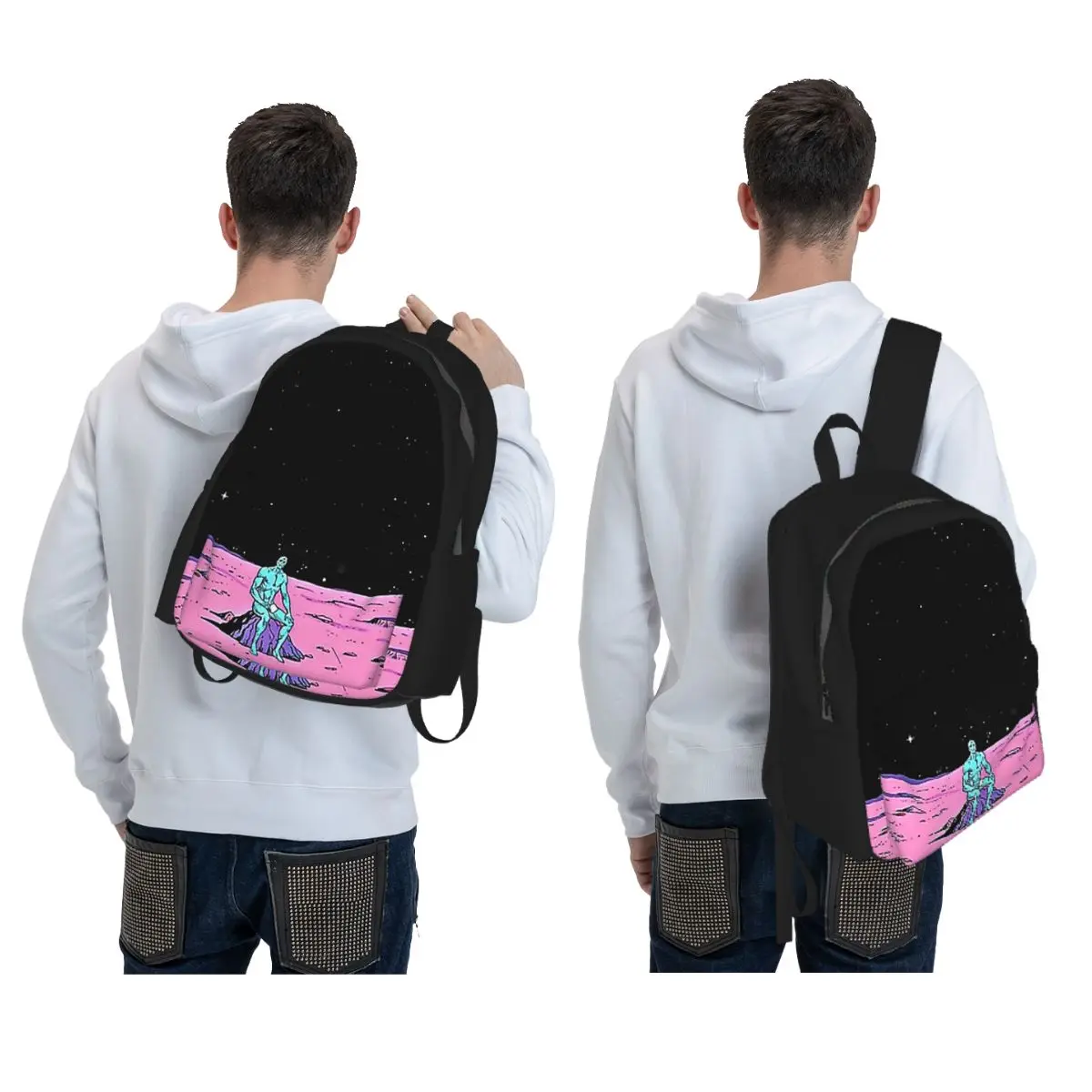 (Fixed) Dr. Manhattan Sitting On Mars (comic) Backpack Boys Girls BookBag Kids School Bag Computer Shoulder Bags for Men Women