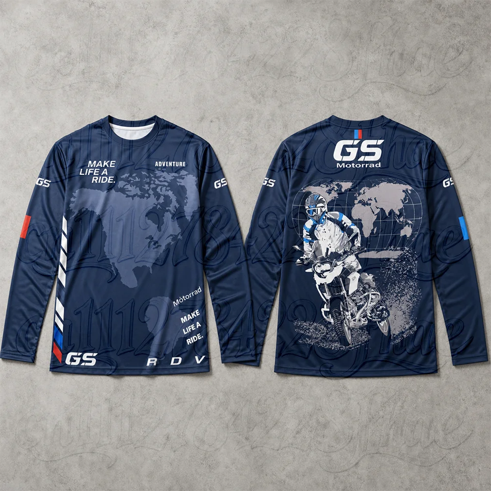 Motorrad Jersey Men Long Sleeve T Shirt Regular Fit Motorcycle Top World Tour Cross Country Adventure Sportswear Travel Outfiits