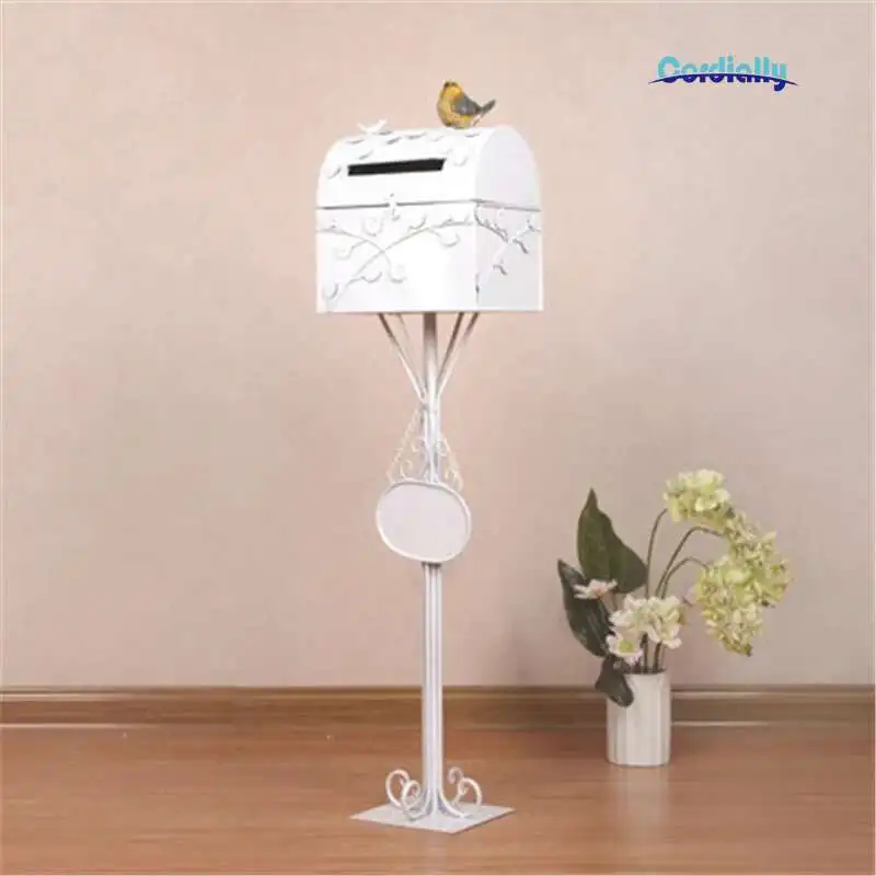 European Wrought Iron Mailbox Waterproof Outdoor Letter Box Garden Villa Inbox Wedding Props Home Furniture