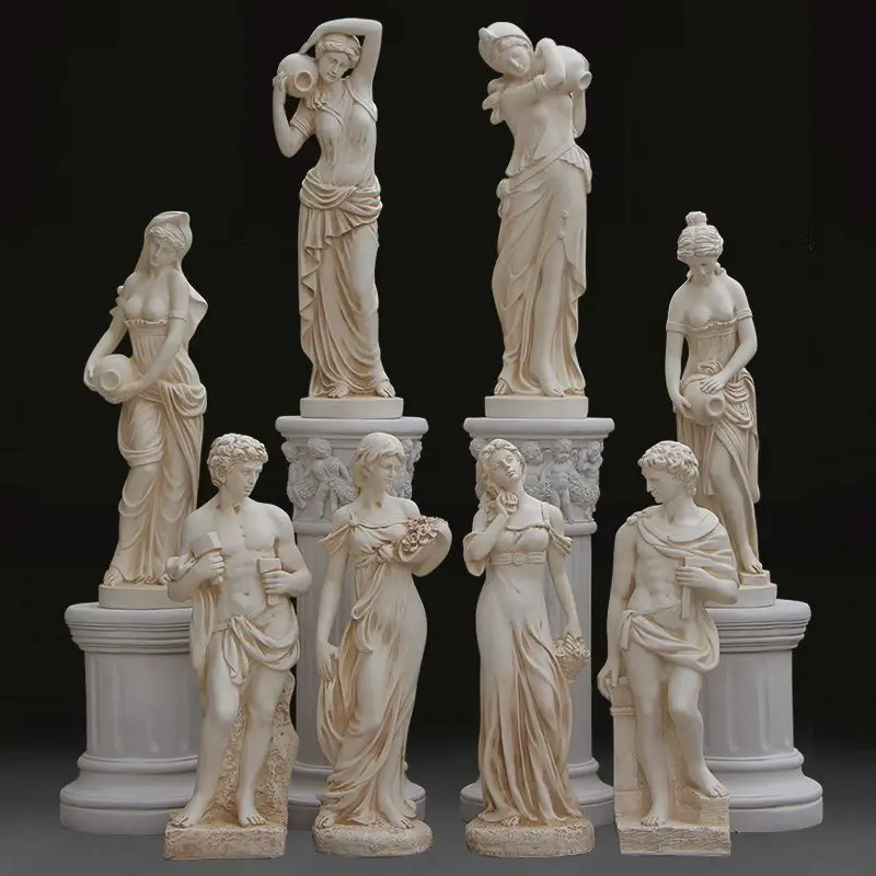 Gypsum statue art ornament european retro figure resin sculpture garden courtyard home decoration