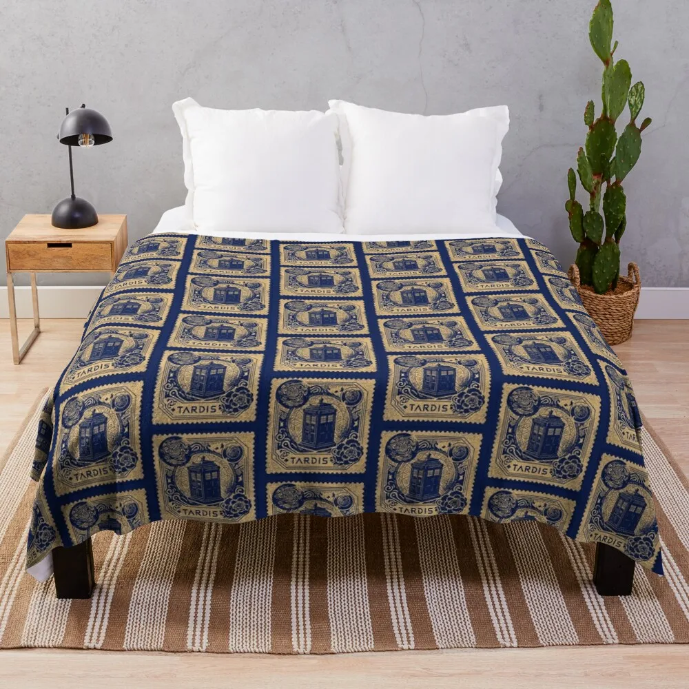 

vintage stamp Throw Blanket for winter Shaggy Luxury Designer Plush Blankets