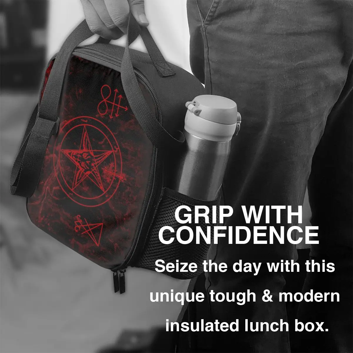 Baphomet Leviathan Cross Insulated Lunch Bag for Camping Travel Devil Satanic Resuable Cooler Thermal Bento Box Women Kids