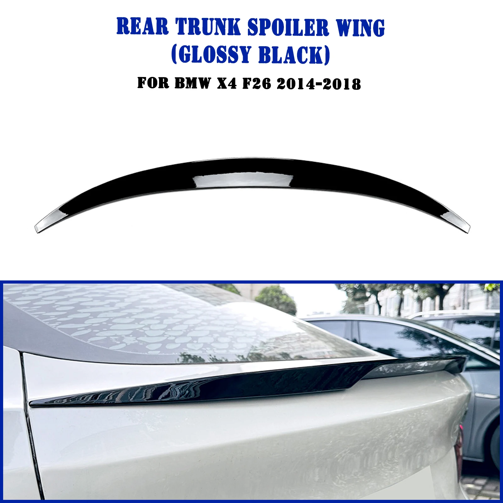 Rear Trunk Lid Spoiler Wing For BMW X4 F26 2014-2018 Carbon Fiber Look/Gloss Black Tail Tailgate Splitter Lip 