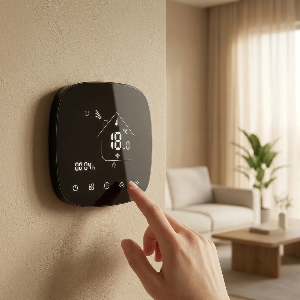 Household Indoor Heating Control Device WiFi‑Enabled Smart Thermostat Voice‑Command Supported Programmable Temperature Accessory