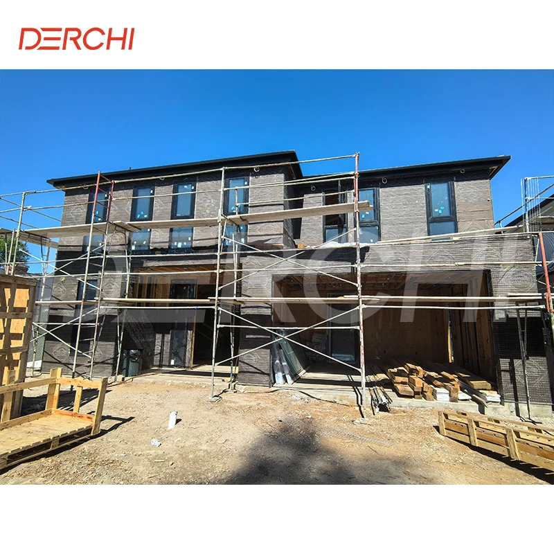 DERCHI NFRC USA Project Aluminum Glass Casement Window Outward Opening Hurricane Impact Thermal Insulate Windows With Screens