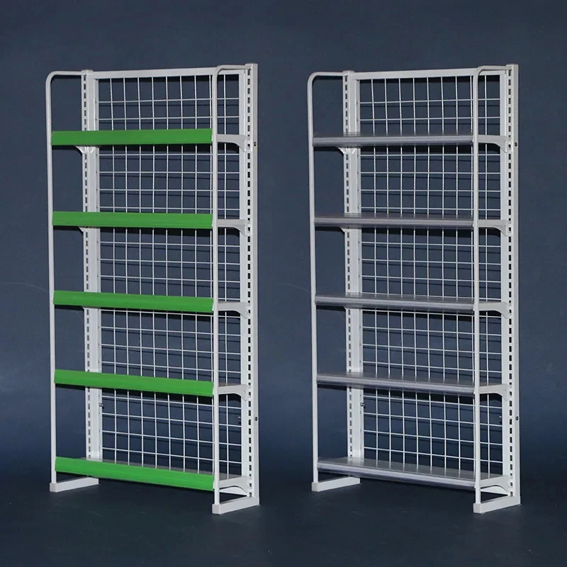 custom.Metal Single-side Mesh Backing Supermarket Gondola Shelves Household Goods Display Racks
